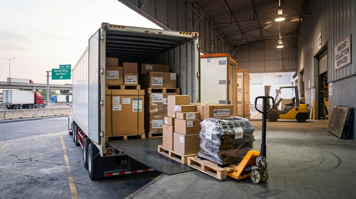 Camion de ramassage sur le territoire américain